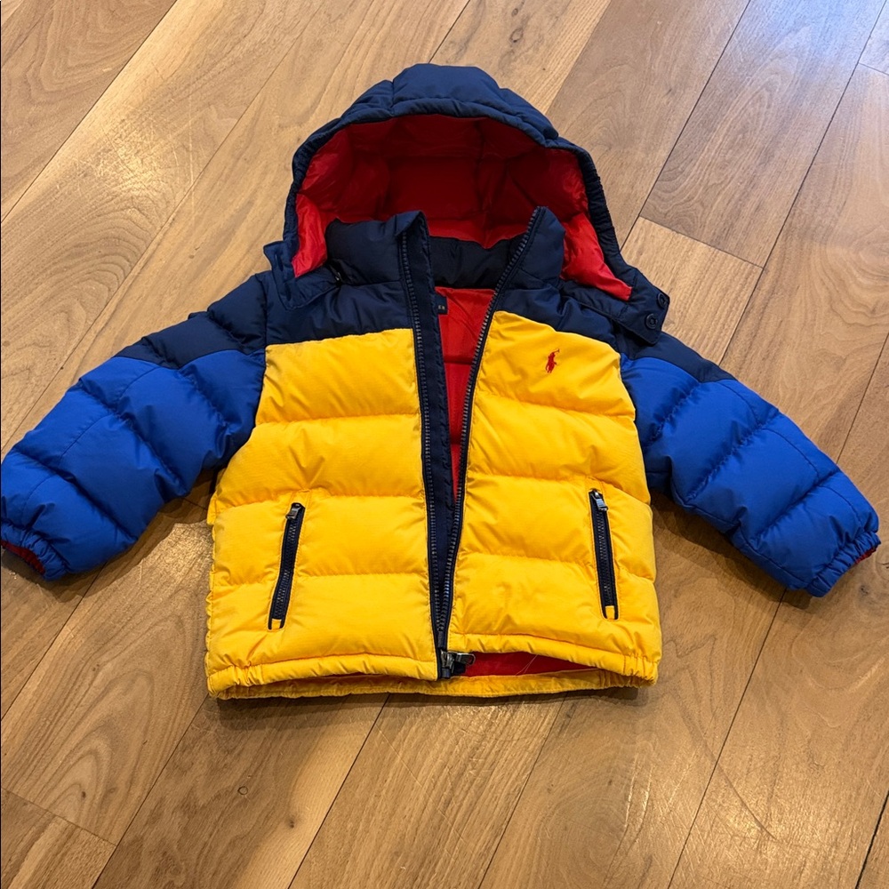 Polo by Ralph Lauren Yellow and Blue Puffer Jacket